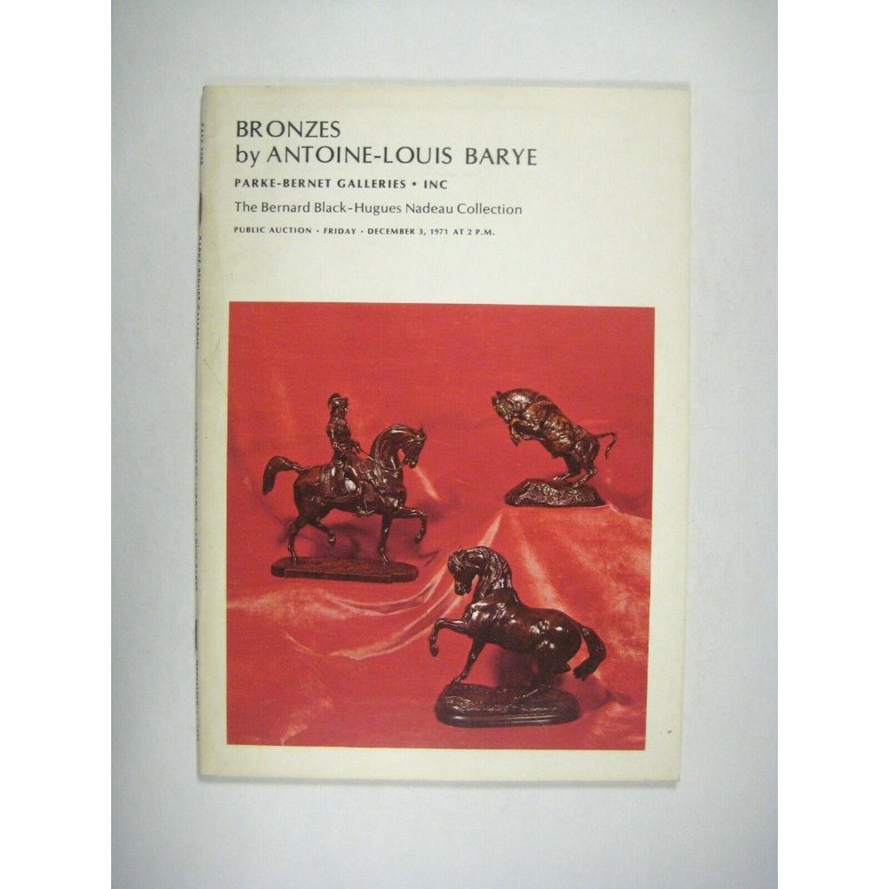 Bronzes Antoine Louis Barye Black Nadeau Catalog Parke Bernet PPB 1971 No 3280